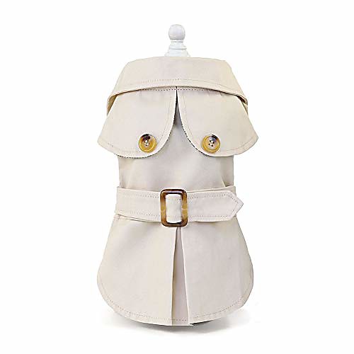 

dog trench coat, windproof parka jacket elegant british style dog clothes for small dog cats (2-18lb) chihuahuas pomeranian maltese