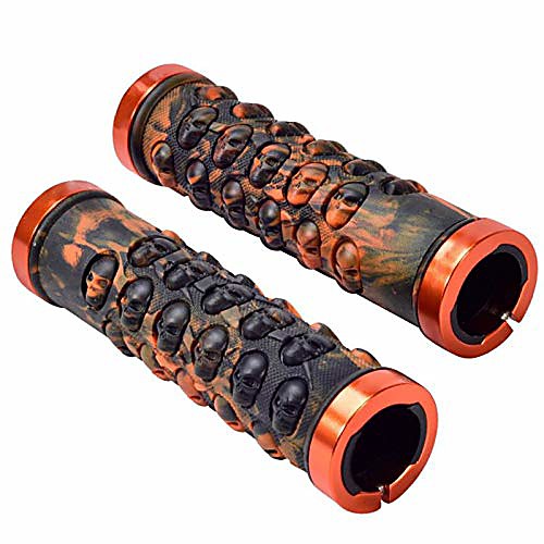 

1 pair mountain bike bilateral lock non-slip road bicycle rubber handlebar grip bicycle accessories orange