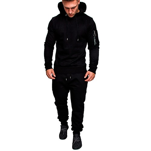 

Men's Activewear Set Solid Colored Camo / Camouflage Hooded Basic Hoodies Sweatshirts Black camouflage Army green camouflage Grey camouflage