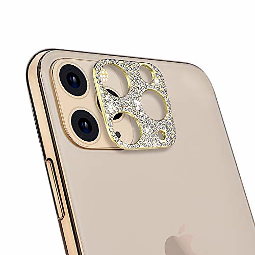 

camera lens protector for iphone 11 pro/iphone 11 pro max, bling diamond camera lens cover sticker protector designed for iphone 11 pro/pro max - gold