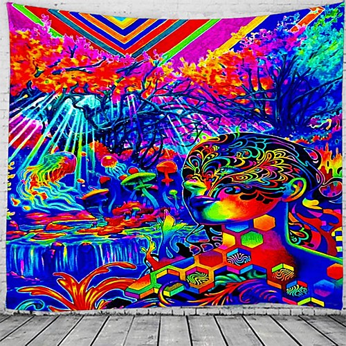 

Psychedelic Abstract Wall Tapestry Art Decor Blanket Curtain Hanging Home Bedroom Living Room Decoration Polyester Tree of Life Human