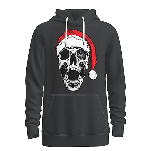 

Men's Pullover Hoodie Sweatshirt Graphic 3D Skull Front Pocket Hooded Christmas Daily 3D Print 3D Print Christmas Hoodies Sweatshirts Long Sleeve Black