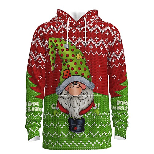 

Men's Pullover Hoodie Sweatshirt Print Graphic 3D Front Pocket Hooded Christmas Daily 3D Print 3D Print Christmas Hoodies Sweatshirts Long Sleeve Red