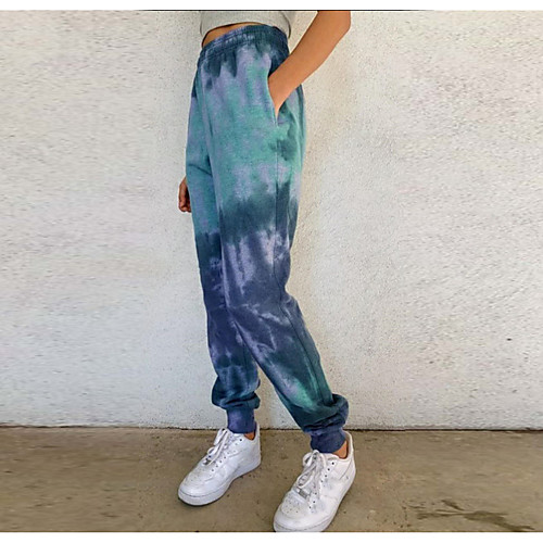 

Women's Chino Casual Pants Pants Tie Dye Full Length Blue Purple Wine Green Gray