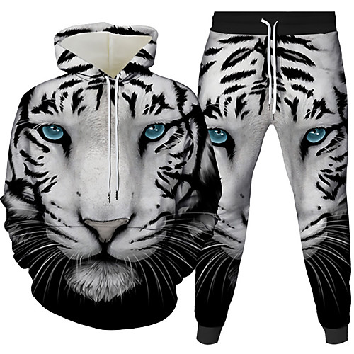 

Men's 3D Hoodies Set Graphic 3D 2 Piece Hooded Daily 3D Print Casual Hoodies Sweatshirts Long Sleeve Blue Yellow White