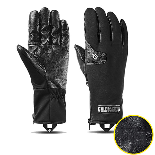 

Winter Bike Gloves / Cycling Gloves Waterproof Windproof Warm Wearable Full Finger Gloves Sports Gloves Fleece Black for Adults' Outdoor Exercise Cycling / Bike