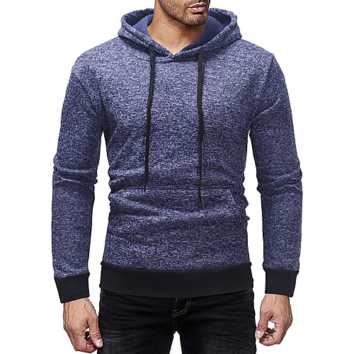 

Men's Pullover Hoodie Sweatshirt Solid Color Hooded Work Casual Hoodies Sweatshirts Long Sleeve Slim Royal Blue Light gray Black