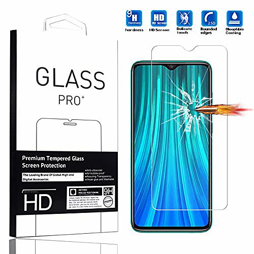

compatible with xiaomi redmi note 8 pro screen protector [1 pack] high definition anti-scratch waterproof cell phone protective film tempered glass for xiaomi redmi note 8 pro -1pcs