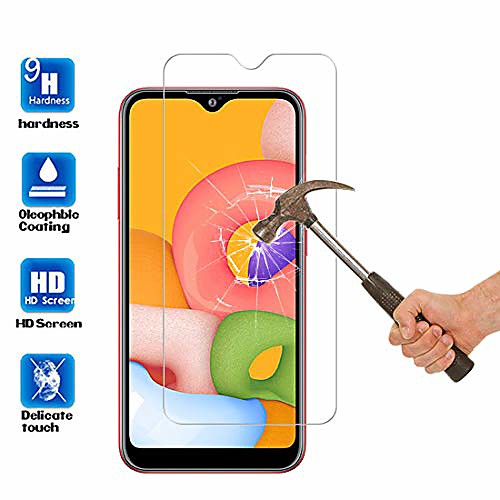 

suitable for samsung galaxy a01 screen protector sm-a015, anti-scratch hd tempered glass protective film for samsung galaxy a01 (5.7)