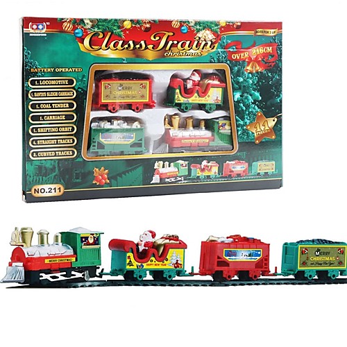 

Electric Rail Toy Christmas train creative Puzzle Santa Claus Lounge with Rail Car Birthday Christmas Gifts for Child