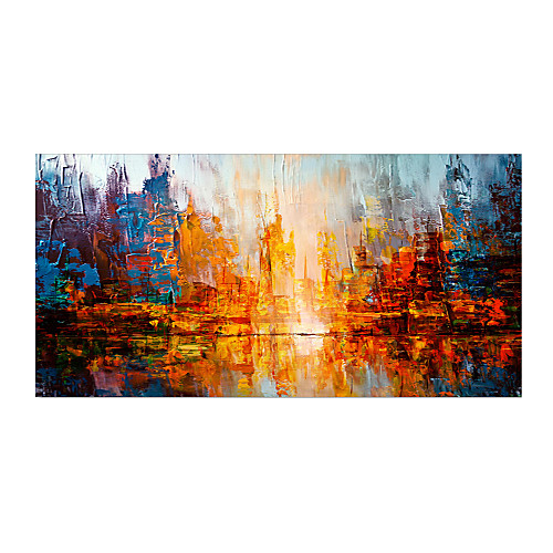 

Oil Painting Hand Painted Horizontal Panoramic Abstract Landscape Comtemporary Modern Stretched Canvas