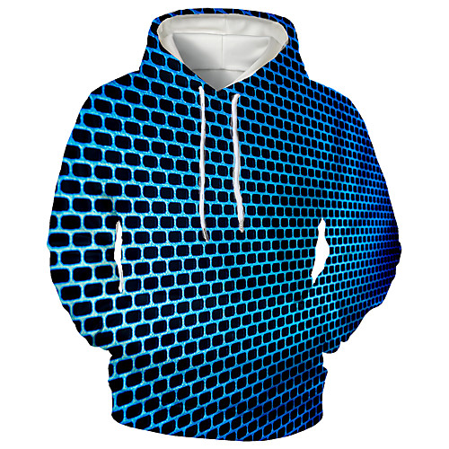 

Men's Pullover Hoodie Sweatshirt Graphic Abstract 3D Front Pocket Hooded Daily 3D Print 3D Print Casual Hoodies Sweatshirts Long Sleeve Blue