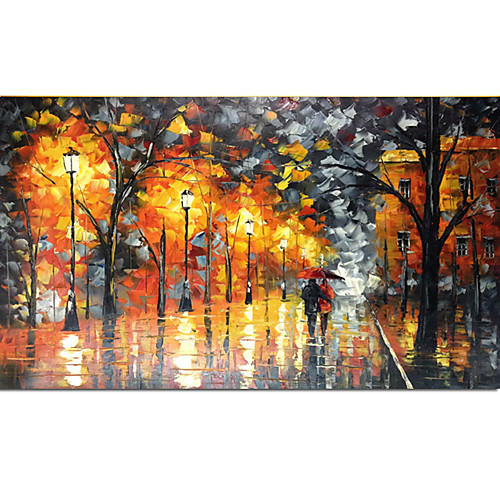 

Oil Painting Handmade Hand Painted Wall Art Romantic Couples Night Home Decoration Décor Rolled Canvas No Frame Unstretched