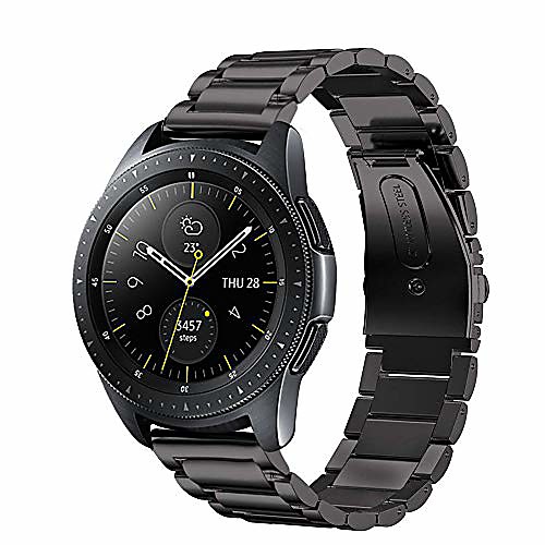 

bands compatible with huawei watch gt 2 46mm band,22mm stainless steel metal replacement strap for huawei watch gt 2 2019 bluetooth smartwatch 46mm(black)