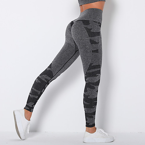 

Women's Sporty Comfort Sports Gym Yoga Leggings Pants Camouflage Ankle-Length Black Purple Blushing Pink Green Light gray