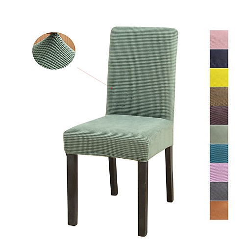 

1 Piece Solid Color Stretch Removable Washable Short Dining Chair Covers, Dining Room Chair Protector Seat Slipcover for Hotel,Banquet,Wedding,Party