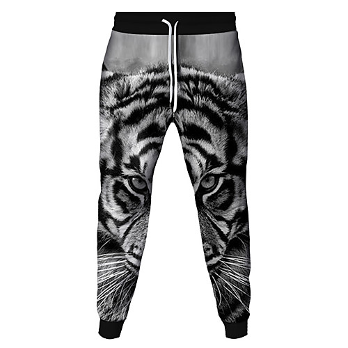 

Men's Sporty Outdoor Sports Daily Pants Sweatpants Pants 3D Full Length Patchwork White Black Purple Yellow Light gray