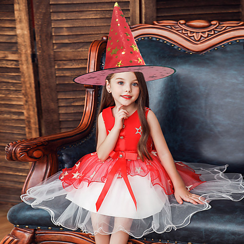 

Princess Flapper Dress Dress Party Costume Girls' Movie Cosplay Cosplay Costume Party Black Purple Red Dress Hat Christmas Children's Day New Year Polyester Organza