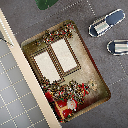 

Christmas Santa Claus Holiday Party Christmas Tree Elk Snowflake Candle Gift Firepla Pattern Rug Door Mat Hallway Carpets Area Rugs for Bedroom Living Room Carpet Kitchen Bathroom Anti-Slip Floor Mats