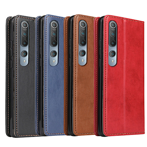 

Phone Case For Xiaomi Full Body Case Leather Xiaomi Mi 10 Xiaomi Mi 10Pro Shockproof Solid Color PU Leather