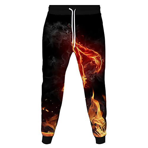 

Men's Sporty Outdoor Sports Daily Pants Sweatpants Pants Print Full Length Patchwork Black Blue Red Yellow Royal Blue