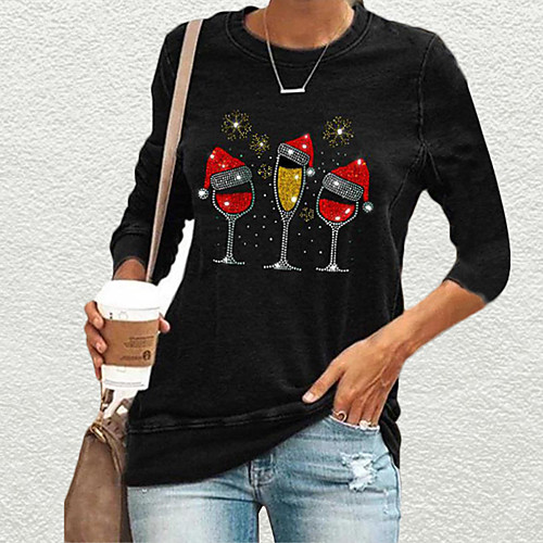

Women's Hoodie Sweatshirt Graphic Daily Casual Hoodies Sweatshirts Black