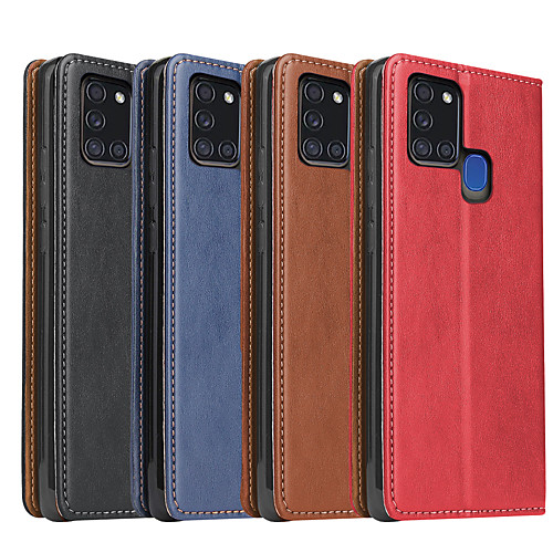 

Phone Case For Samsung Galaxy Full Body Case Leather S20 Plus S20 Ultra S20 Note 20 Ultra A51 S10 S10 Galaxy S10e Galaxy Note 10 Note 10 Shockproof Solid Color PU Leather
