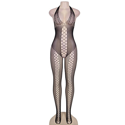 

Women's Plus Size Bodysuits Lace Solid Colored Black Big Size M XL