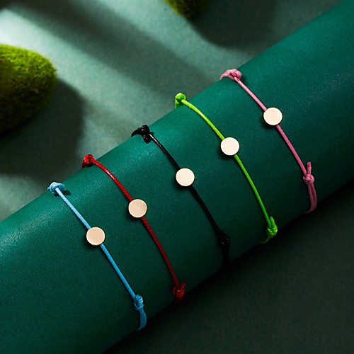 

Women's Vintage Bracelet Bracelet Loom Bracelet Braided Fashion Simple Fashion Classic Trendy Sweet Alloy Bracelet Jewelry Blue / Blushing Pink / Green For Sport Gift Date Birthday Festival