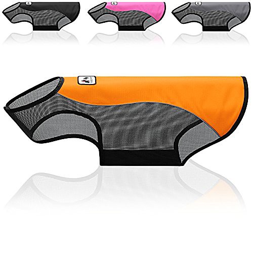 

reflective mesh dog vest clothes, water resistant dog summer jacket coat - xl, orange