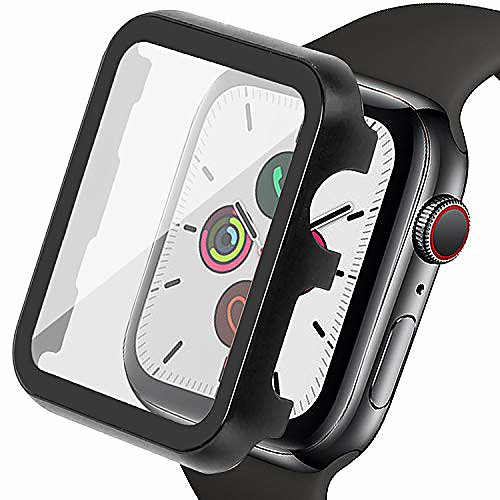 

apple watch screen protector iWatch Apple Watch Series SE/6/5/4/3/2/1 44mm 40mm 38mm 42mm with metal cover bumper case with pet film high sensitive touch impact resistant air bubble free full coverage