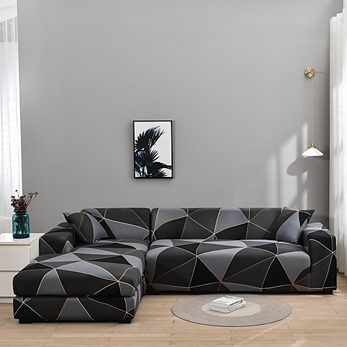 

Geometric 1-Piece Sofa Cover Soft Stretch Slipcover Fabric for 1~4 Cushion Couch Armchair/Loveseat/Three Seater/Four Seater/L shaped sofa,Easy to Install(1 Free Cushion Cover)