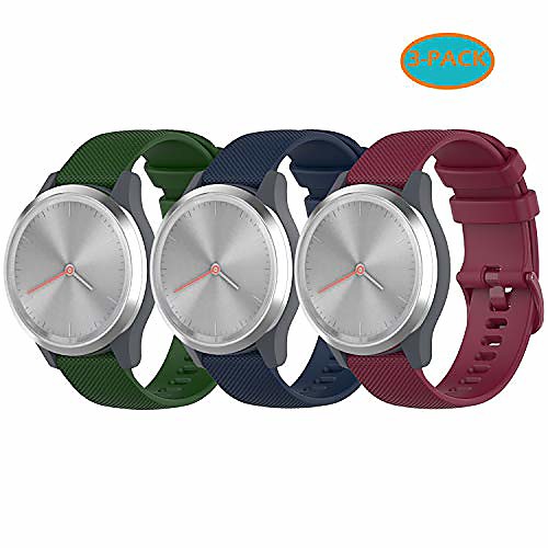

ticwatch c2 (18mm rose gold) watch bands, 18mm vivomove 3s quick release silicone straps wristband bracelet fit for garmin vivoactive 4s, fossil gen 4 q venture hr (green blue red)