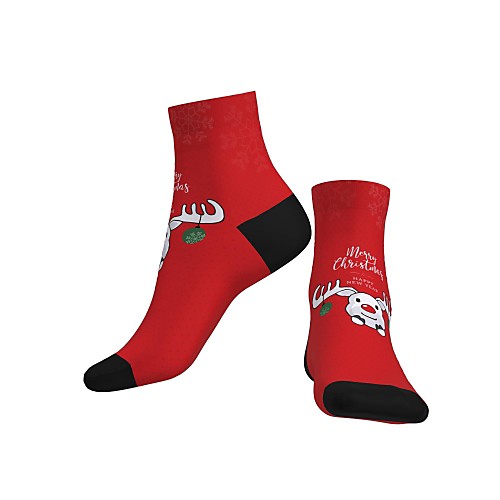 

Compression Socks Ankle Socks Athletic Sports Socks Cycling Socks Women's Men's Bike / Cycling Anatomic Design Wearable Lightweight 1 Pair Graphic Santa Claus Cotton Red S M / Stretchy / Breathable