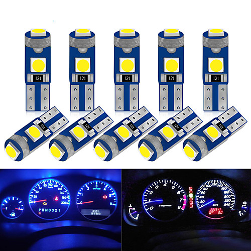 

10Pcs T5 Led Bulb W3W W1.2W Led Canbus Car Interior Lights Dashboard warming indicator Wedge Auto Instrument Lamp 12V