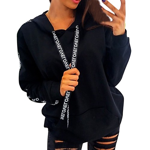 

Women's Pullover Hoodie Sweatshirt Plain Daily Weekend Casual Hoodies Sweatshirts Loose Blue Blushing Pink Black
