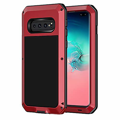 

galaxy s10 plus case, shockproof military grade full body protective case cover heavy duty rugged drop resistant defender for samsung galaxy s10 plus (without screen protector),red