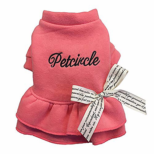 

howstar pet dress dog costume winter warm sweater for puppy dogs cats dresses (m, pink)