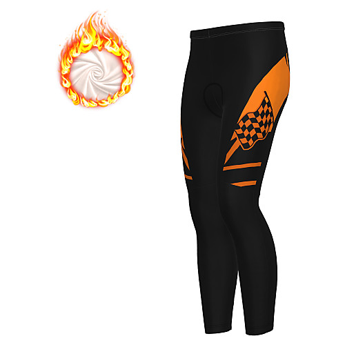 

21Grams Men's Cycling Tights Cycling Pants Winter Fleece Bike Tights Padded Shorts / Chamois Pants Thermal Warm Fleece Lining Breathable Sports Yellow / Blue / Orange Mountain Bike MTB Road Bike
