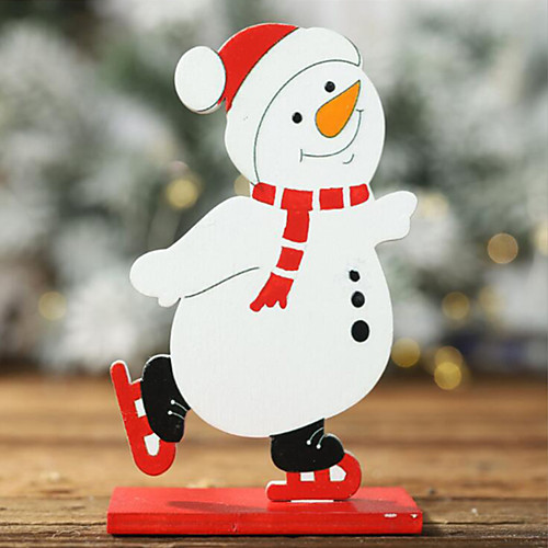 

Painted Wooden Old Snowman Ornaments Christmas Nordic Tabletop Props Decorations Decoration Supplies