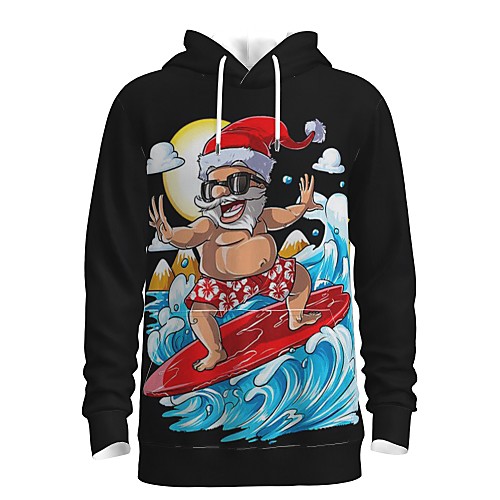 

Men's Pullover Hoodie Sweatshirt Print Graphic 3D Front Pocket Hooded Christmas Daily 3D Print 3D Print Christmas Hoodies Sweatshirts Long Sleeve Black