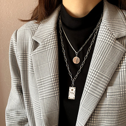 

Women's Men's Chain Necklace Chains Drop Vertical / Gold bar Precious Lucky Blessed Faith Dainty Unique Design Fashion Trendy Stainless Steel Titanium Steel Silver 60 cm Necklace Jewelry 2pcs For
