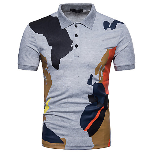 

Men's Golf Shirt Tennis Shirt Other Prints Camo / Camouflage Short Sleeve Daily Tops Gray White