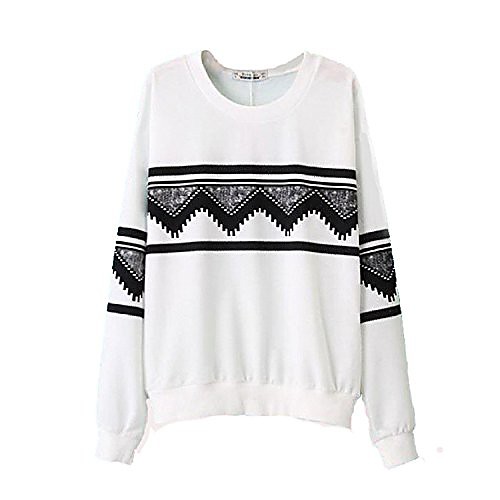 

Women's Pullover Sweatshirt Solid Color Daily 3D Print Cute Hoodies Sweatshirts Slim White