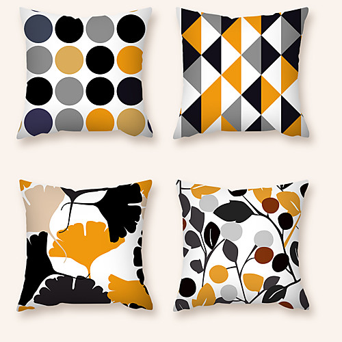 

Cushion Cover 4PC Short Plush Soft Decorative Square Throw Pillow Cover Cushion Case Pillowcase for Sofa Bedroom 45 x 45 cm (18 x 18 Inch) Superior Quality Machine Washable