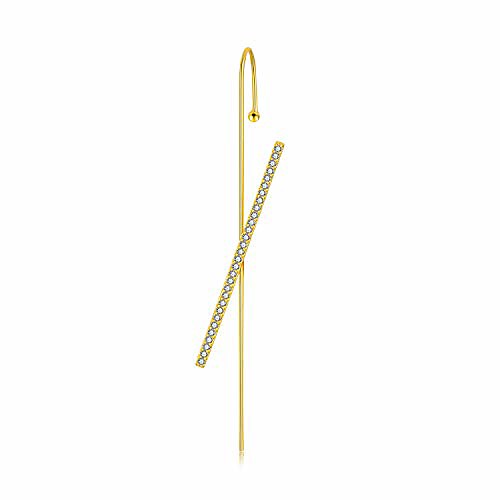 

14k gold ear wrap earrings for women crawler hook earrings gold sparkling cubic zirconia ear cuffs