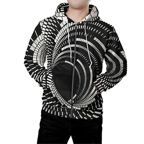 

Men's Zip Up Hoodie Sweatshirt Graphic 3D Front Pocket Hooded Daily Weekend 3D Print 3D Print Hoodies Sweatshirts Long Sleeve Black