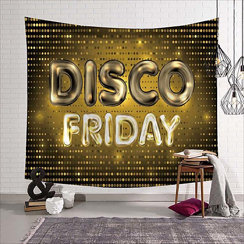 

Wall Tapestry Art Deco Blanket Curtain Picnic Table Cloth Hanging Home Bedroom Living Room Dormitory Decoration Polyester Fiber Novelty Modern Golden English DISCO