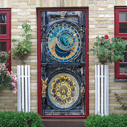 

2pcs Self-adhesive Creative Door Moroccan Style Living Room Diy Decorative Home Waterproof Wall Stickers