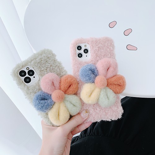 

Phone Case For Apple Back Cover iPhone 12 Pro Max 11 SE 2020 X XR XS Max 8 7 Shockproof Flower / Floral Plush TPU